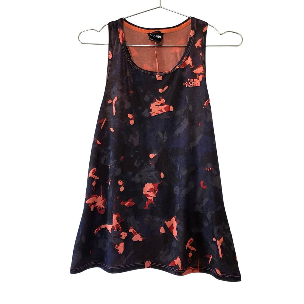 The North Face Abstract Print Tank Top Gray Women Size M Activewear Sleeveless